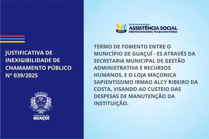 JUSTIFICATIVA DE INEXIGIBILIDADE DE CHAMAMENTO PÚBLICO N° 039/2025
