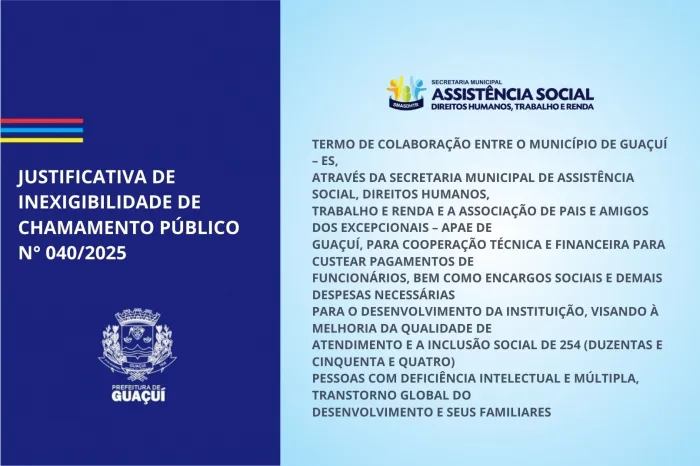 JUSTIFICATIVA DE INEXIGIBILIDADE DE CHAMAMENTO PÚBLICO Nº 040/2025