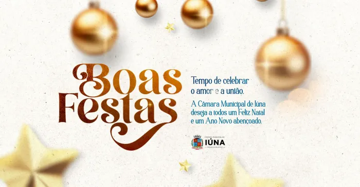 Câmara de Iúna deseja a todos boas festas de fim de ano