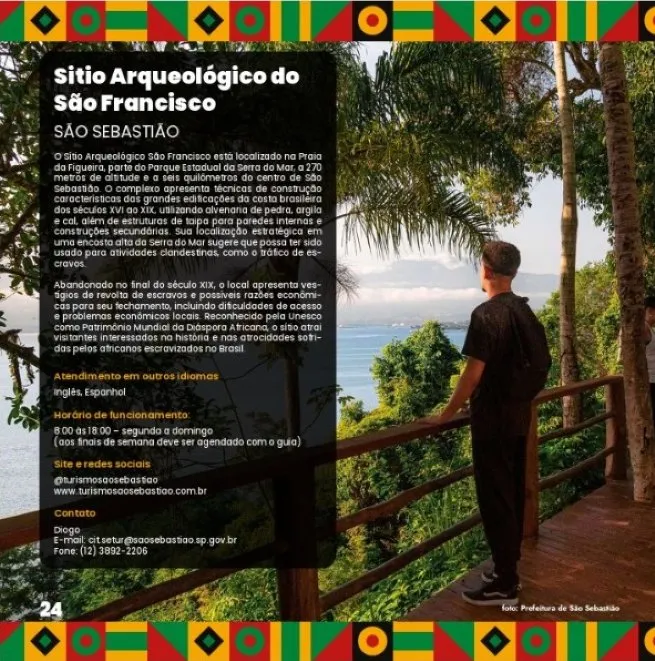 Sítio Arqueológico de São Francisco integra Guia Afroturismo SP e destaca patrimônio reconhecido pela Unesco