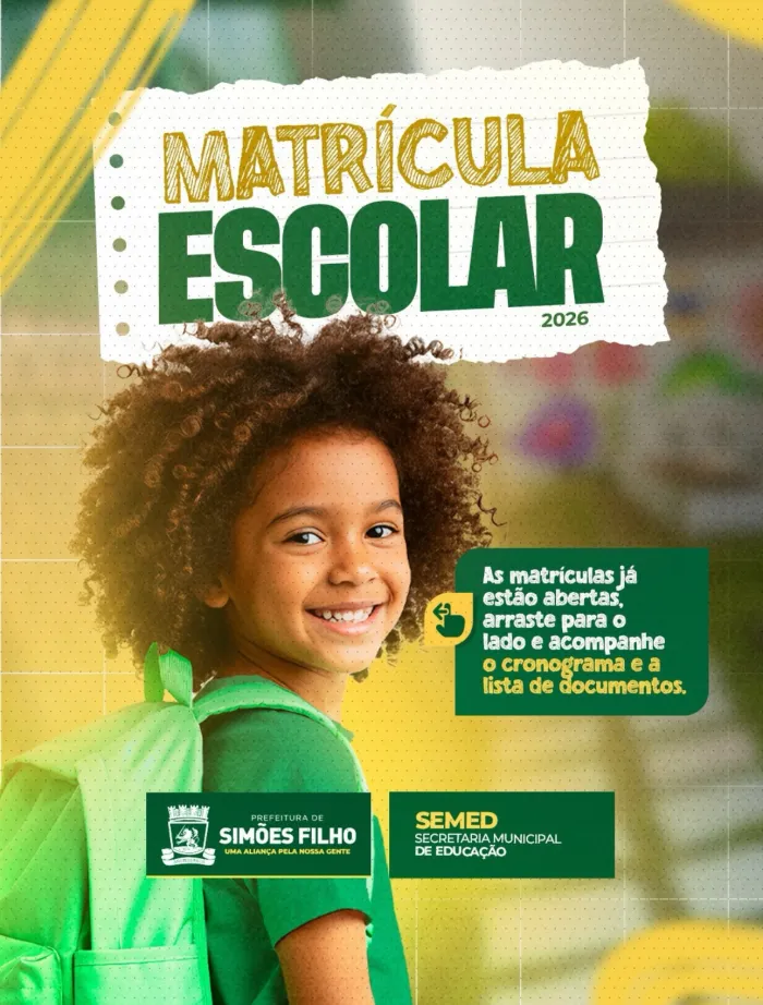 Matrícula escolar 2026: Prefeitura divulga datas, etapas e polos de atendimento