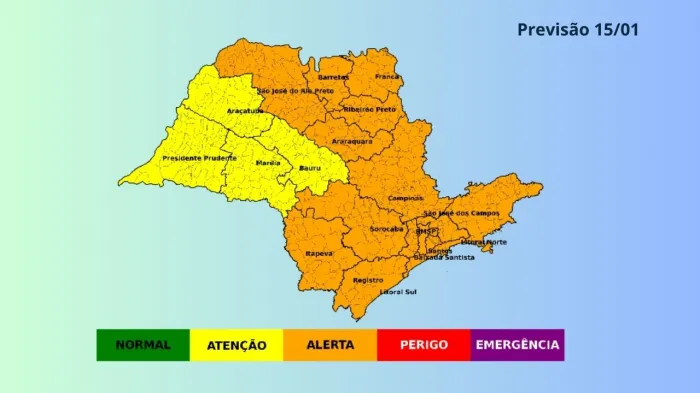 Defesa Civil alerta para chuvas e risco de temporais