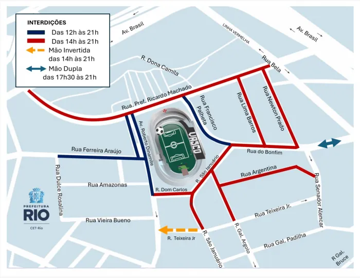 CET-Rio monta operação no entorno do estádio São Januário para Vasco X Nova Iguaçu