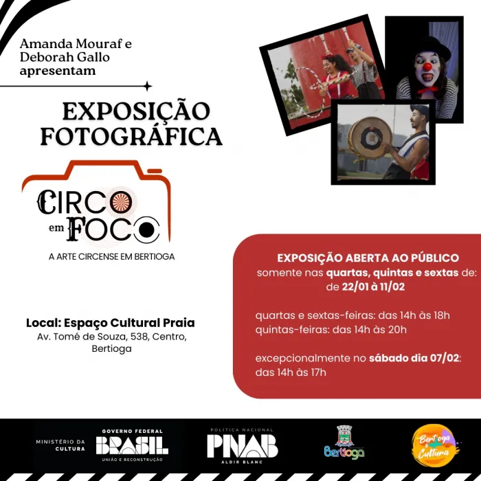 Exposição “Circo em Foco” valoriza a arte circense e os cenários de Bertioga, a partir desta quinta-feira (22) 