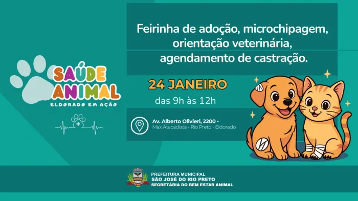 Secretaria do Bem-estar Animal promove ação neste sábado, dia 24/1
