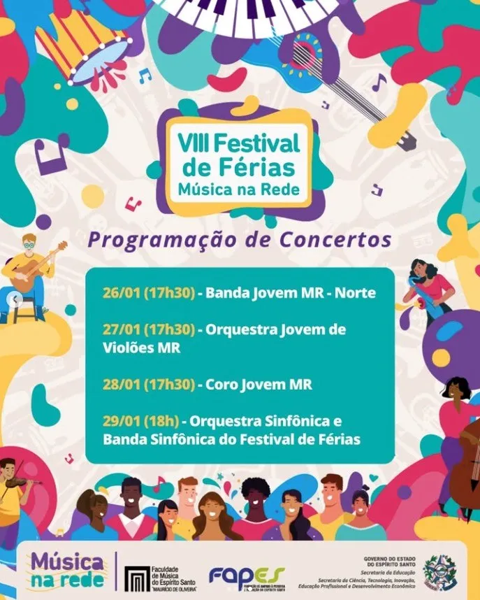 VIII Festival de Férias Música na Rede reúne estudantes e professores da Rede Estadual
