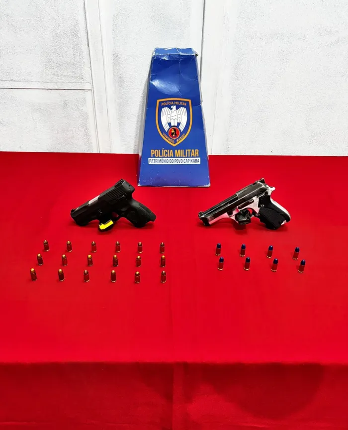 9º BPM apreende duas armas e conduz dois homens à delegacia em Cachoeiro