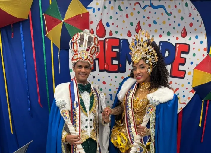 Rei e Rainha do Carnaval 2026 reforçam campanha de doação no Hemope