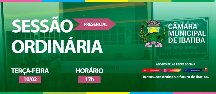Câmara de Ibatiba realiza 1ª Sessão Ordinária na próxima terça-feira (10)