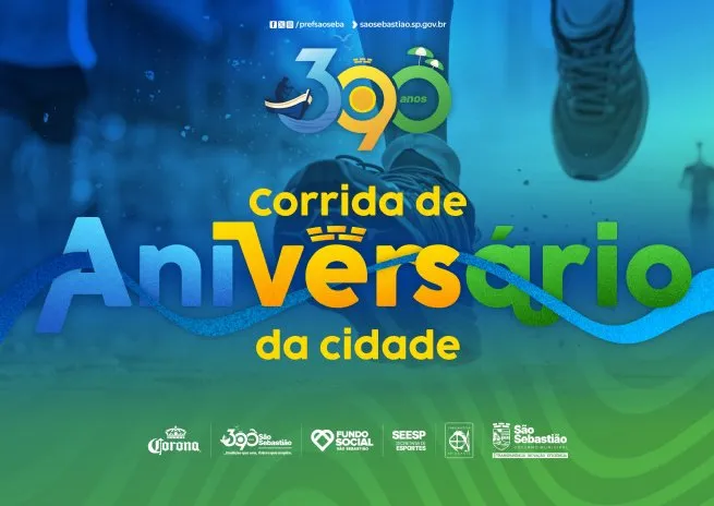 Prefeitura libera últimos lotes da Corrida do 390º Aniversário de São Sebastião nesta quinta-feira e no sábado