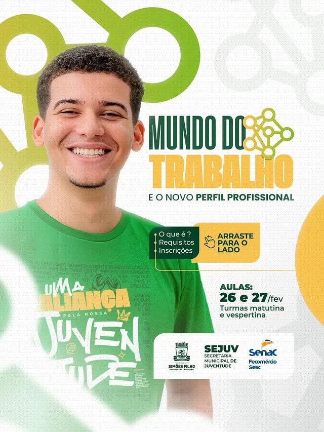 Inscrições prorrogadas ampliam oportunidade para jovens participarem de oficina em parceria com o Senac