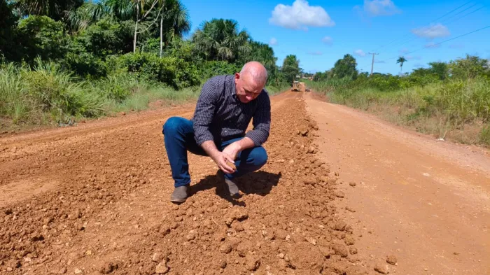  Vistoria ocorreu no trecho entre o distrito de Nova Dimensão e o município (Foto: Nilson Nascimento I Assessoria parlamentar)