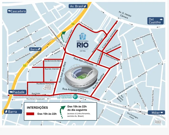 CET-Rio implanta operação especial para Vasco x Fluminense