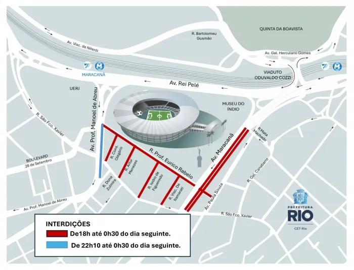 Flamengo x Madureira: CET-Rio implanta operação de trânsito no Maracanã