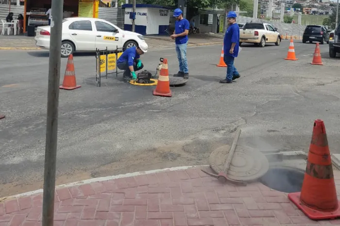 Sanepar usa fumaça para identificar problemas na rede de esgoto em Telêmaco Borba