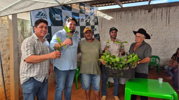  Entrega das 45 mil mudas foi realizada com apoio da Emater-RO (Foto: Jornalista Ricardo Barros)