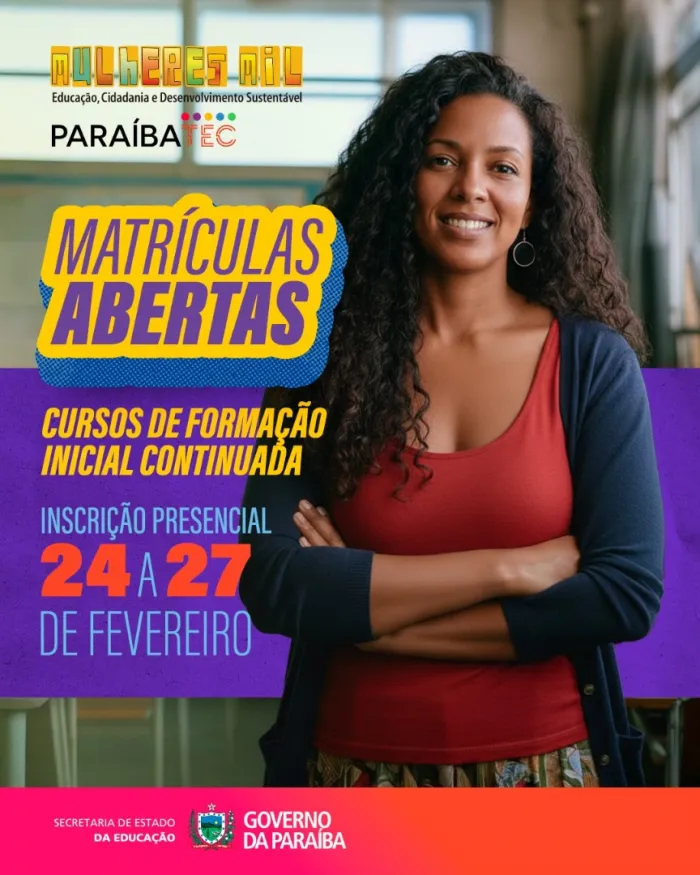 Educação da Paraíba inicia matrículas para cursos de Formação Inicial Continuada do programa Mulheres Mil