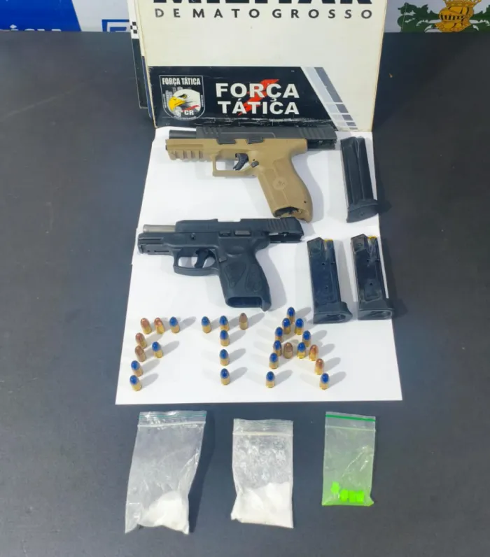 Força Tática prende dois homens por porte ilegal de arma de fogo em Barra do Garças