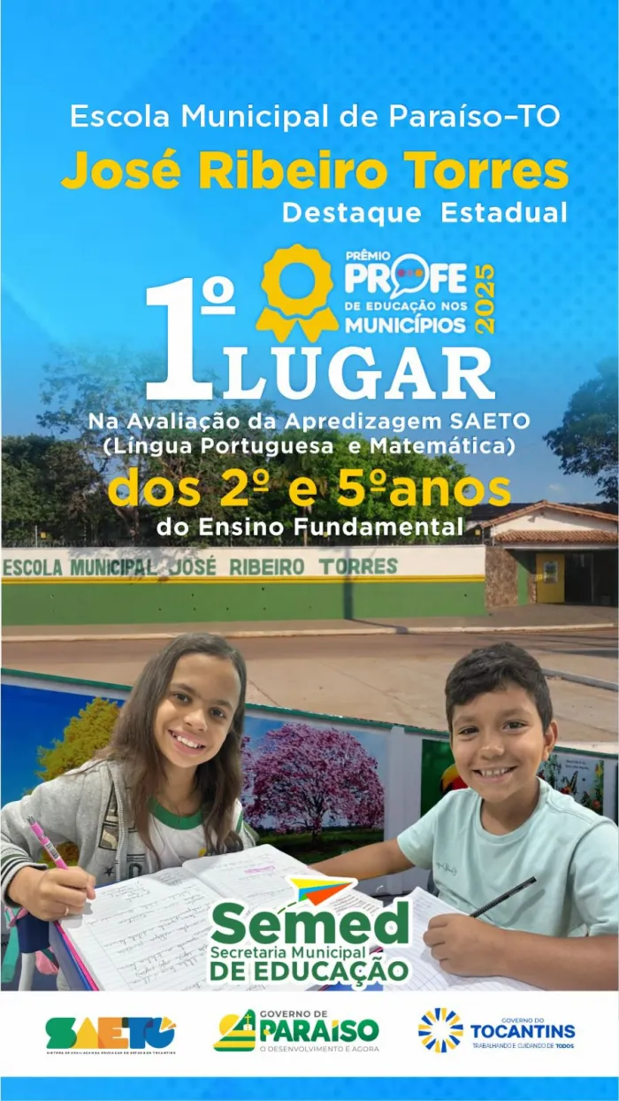Foto: Reprodução/Prefeitura de Paraíso - TO