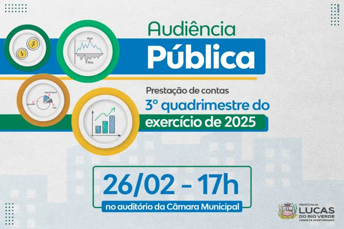 Prefeitura apresenta prestação de contas do 3º quadrimestre de 2025 nesta quinta (26)