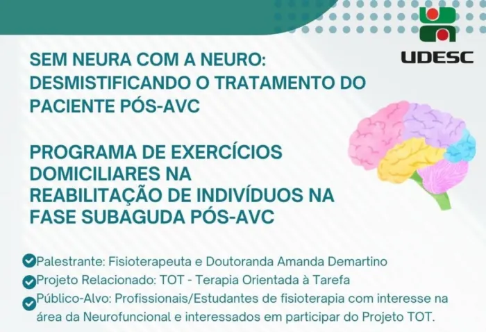 Reabilitação pós-AVC é tema de palestra da Fisioterapia da Udesc Cefid em 4 de março