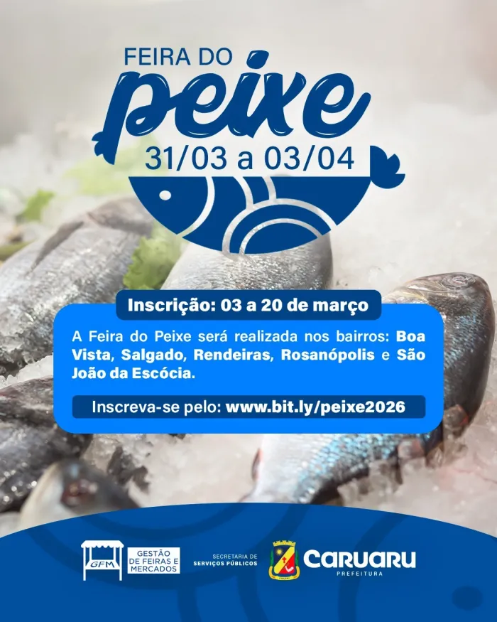 Prefeitura de Caruaru abre credenciamento para os interessados em comercializar produtos na Feira do Peixe