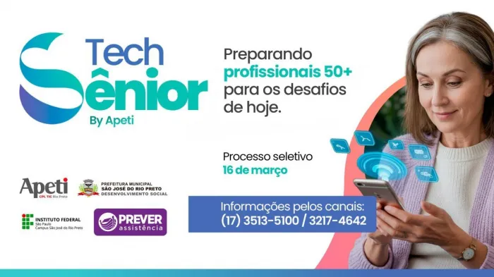 Tech Sênior capacita público 50+ para uso da tecnologia em Rio Preto