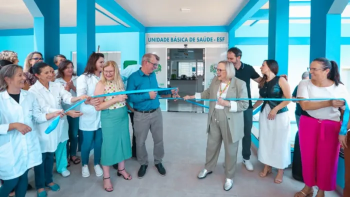 A titular da SES, Arita Bergmann, participou da inauguração da unidade da Rede Bem Cuidar de Severiano de Almeida -Foto: Arthur Vargas/Ascom SES
