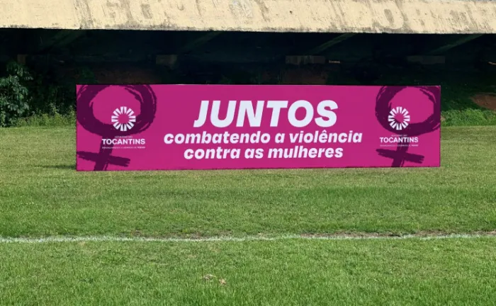 Governo do Tocantins leva campanha de combate à violência contra a mulher aos gramados do Campeonato Tocantinense