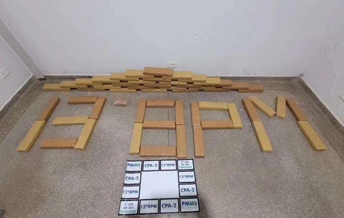 Polícia Militar apreende mais de 52 quilos de maconha em Aparecida do Taboado