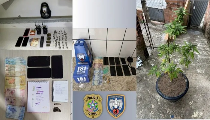 Operação integrada entre 2º BPM e Polícia Civil resulta na prisão de seis pessoas e apreensão de drogas em Boa Esperança