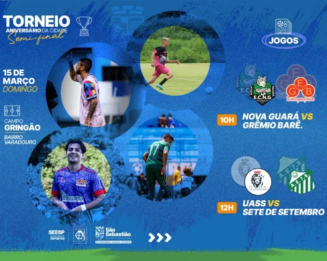 Semifinais do Torneio de Aniversário de São Sebastião 2026 prometem duelos equilibrados