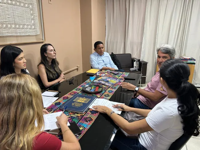 Reunião preparatória da Artnor, das equipes Serfi e do Alagoas Feita à Mão, com o superintendente do Sebrae, Domício Silva - Ascom Serfi