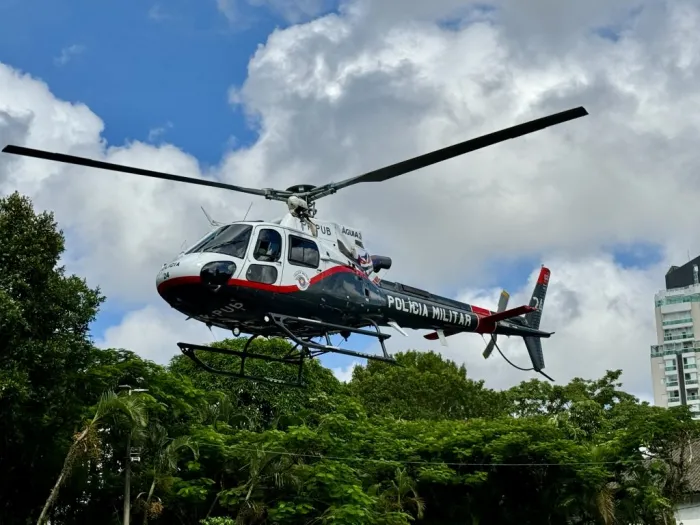 Helicóptero Águia participou de operação. Foto: Governo de São Paulo/Divulgação