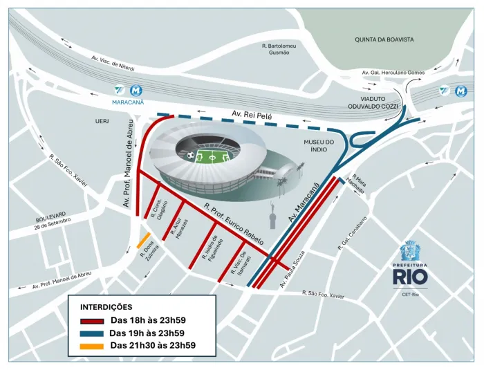CET-Rio monta operação de trânsito para Flamengo x Remo no Maracanã quinta-feira (19/03)