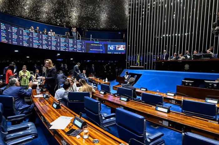 O Plenário do Senado na sessão que aprovou o projeto - Foto: Carlos Moura/Agência Senado