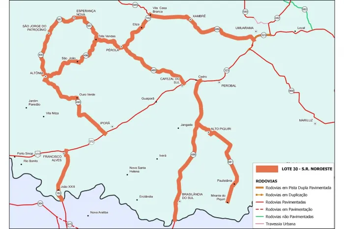 PR-485 entre Pérola e Cafezal do Sul recebe conservação do pavimento