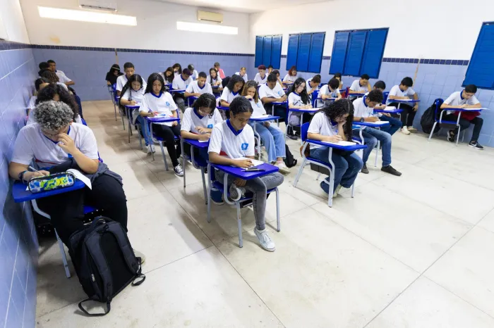 Estudantes testaram conhecimentos em Língua Portuguesa e Matemática - Alexandre Teixeira/Ascom Seduc