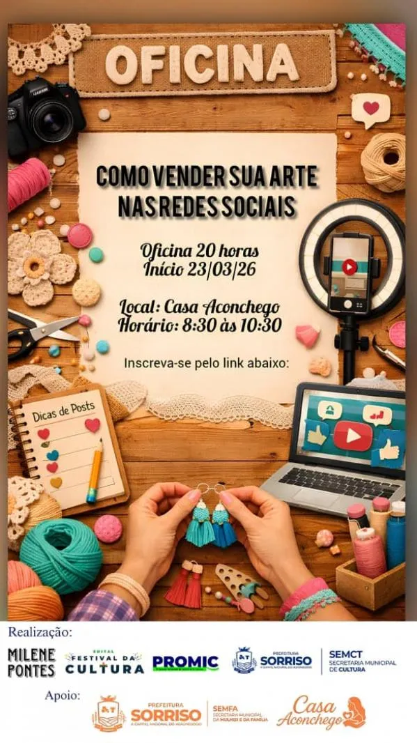 Oficina orienta artesãos de Sorriso sobre vendas nas redes sociais