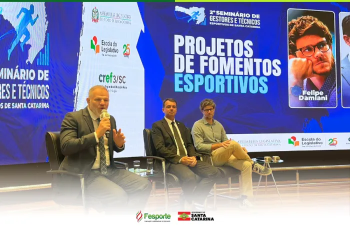 Em seminário, presidente da Fesporte destaca as políticas públicas estaduais para o fortalecimento do esporte