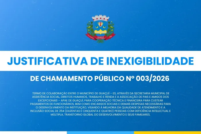 JUSTIFICATIVA DE INEXIGIBILIDADE DE CHAMAMENTO PÚBLICO Nº 003/2026