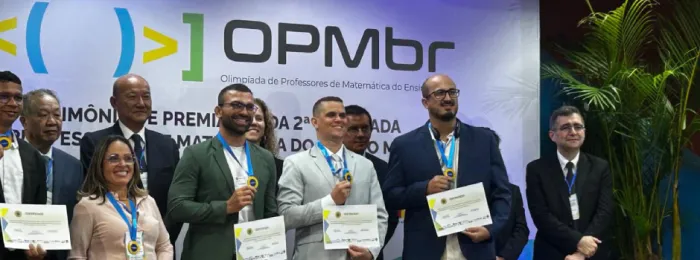 Três representantes de Minas recebem medalha de ouro na Olimpíada de Professores de Matemática do Ensino Médio no Brasil 
