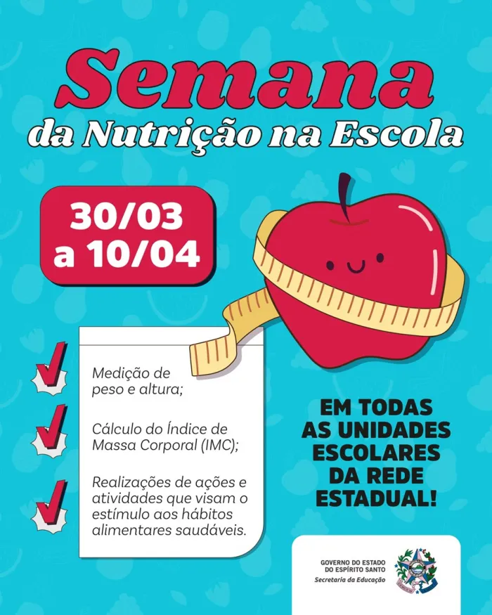 Sedu promove Semana da Nutrição nas escolas da Rede Estadual