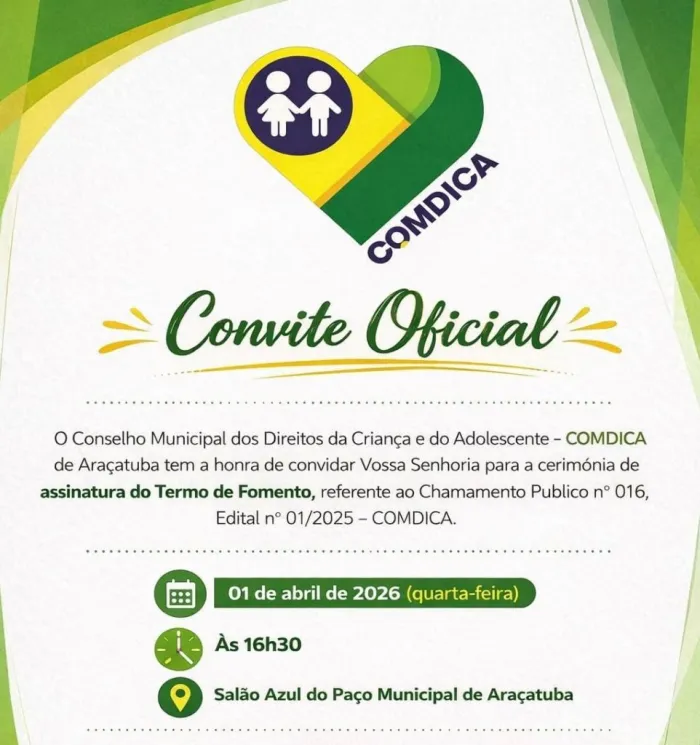 Comdica formaliza termos de fomento para repasse de R$ 2 milhões a 12 instituições de Araçatuba
