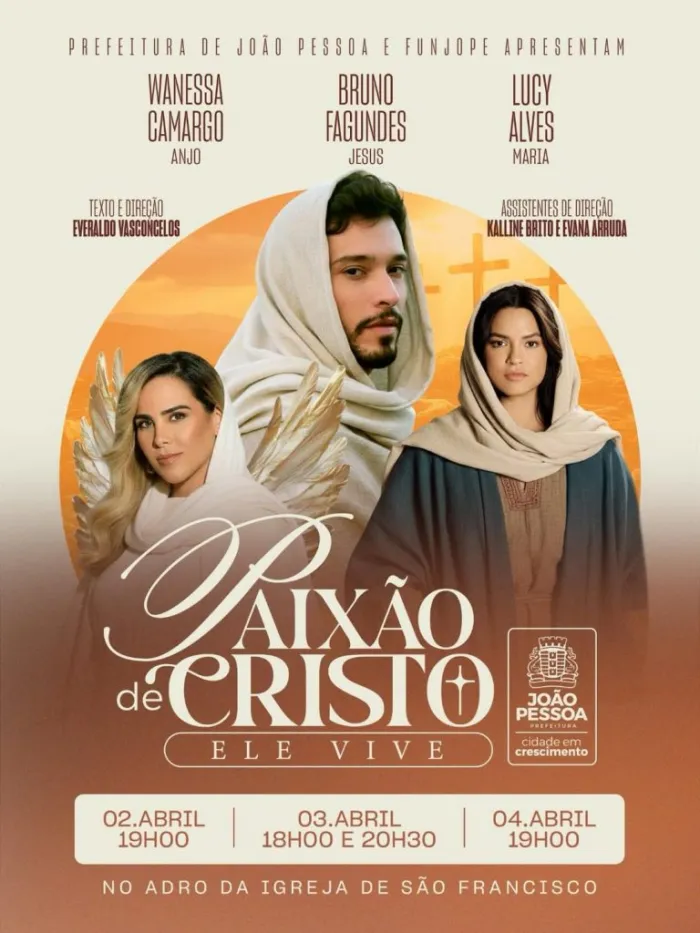 Paixão de Cristo com Bruno Fagundes, Lucy Alves e Wanessa Camargo estreia nesta quinta-feira