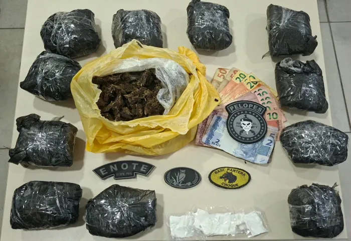 Polícia Militar prende três pessoas por tráfico e apreende drogas no interior do estado