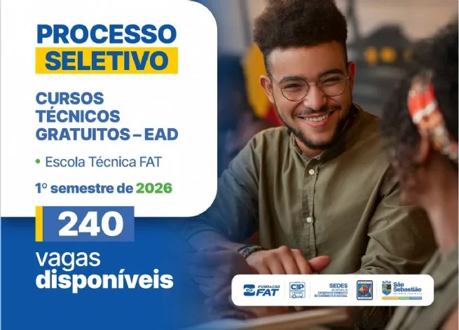 FAT e Prefeitura oferecem cursos técnicos gratuitos com inscrições até 10 de abril 