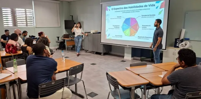 O evento ocorreu na Escola de Formação e Aperfeiçoamento dos Profissionais de Educação do Estado de São Paulo (EFAPE), na zona oeste da capital paulista Foto: Divulgação/Governo de SP