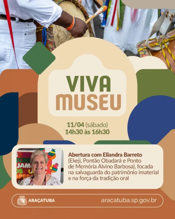Secretaria de Cultura de Araçatuba lança projeto Viva Museu neste sábado