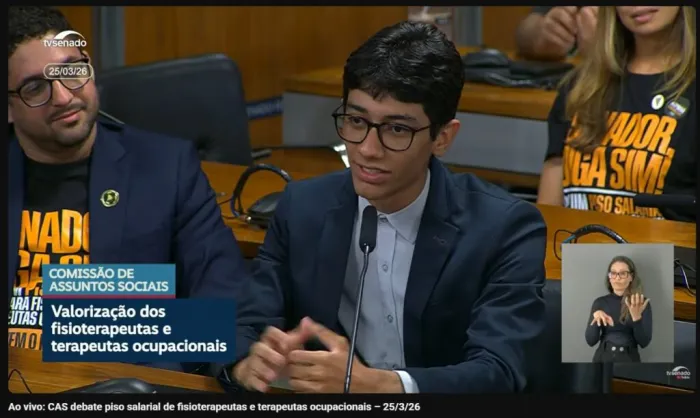 Estudante do curso de Fisioterapia da Uespi representa o Piauí em audiência pública no Senado Federal